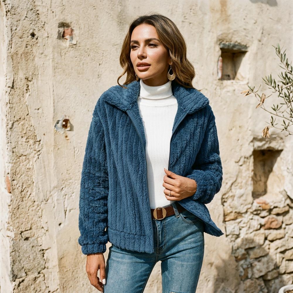 Titir | Gerippte Plüsch Jacke