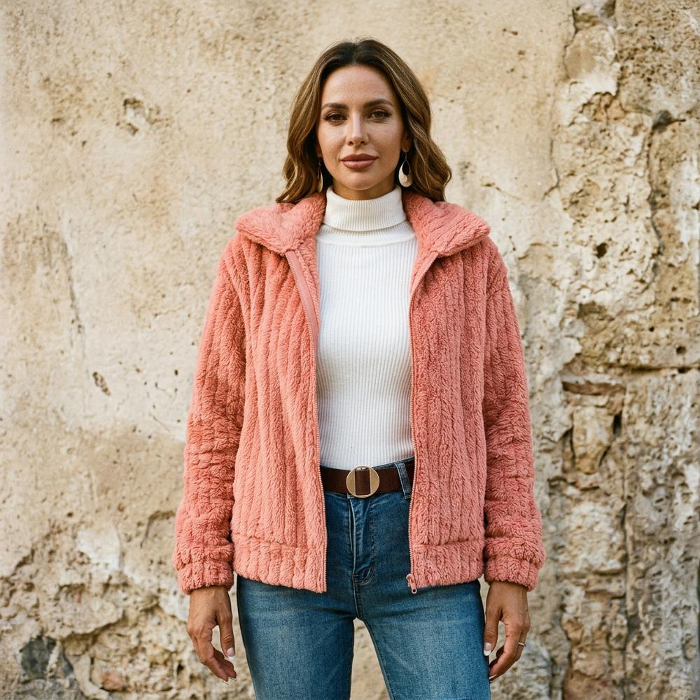 Titir | Gerippte Plüsch Jacke