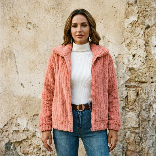 Titir | Gerippte Plüsch Jacke