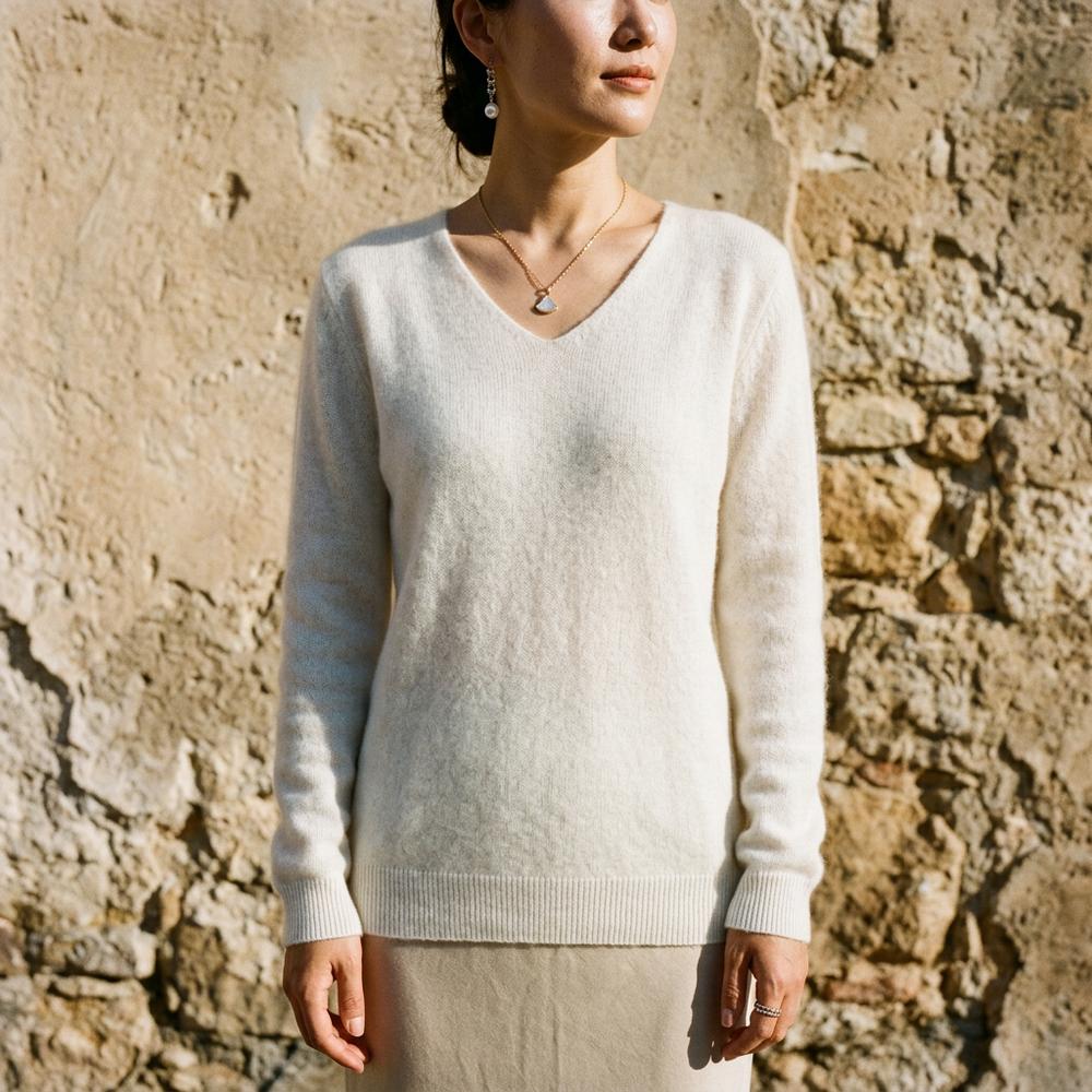Malin | V-Ausschnitt Feinstrick Pullover