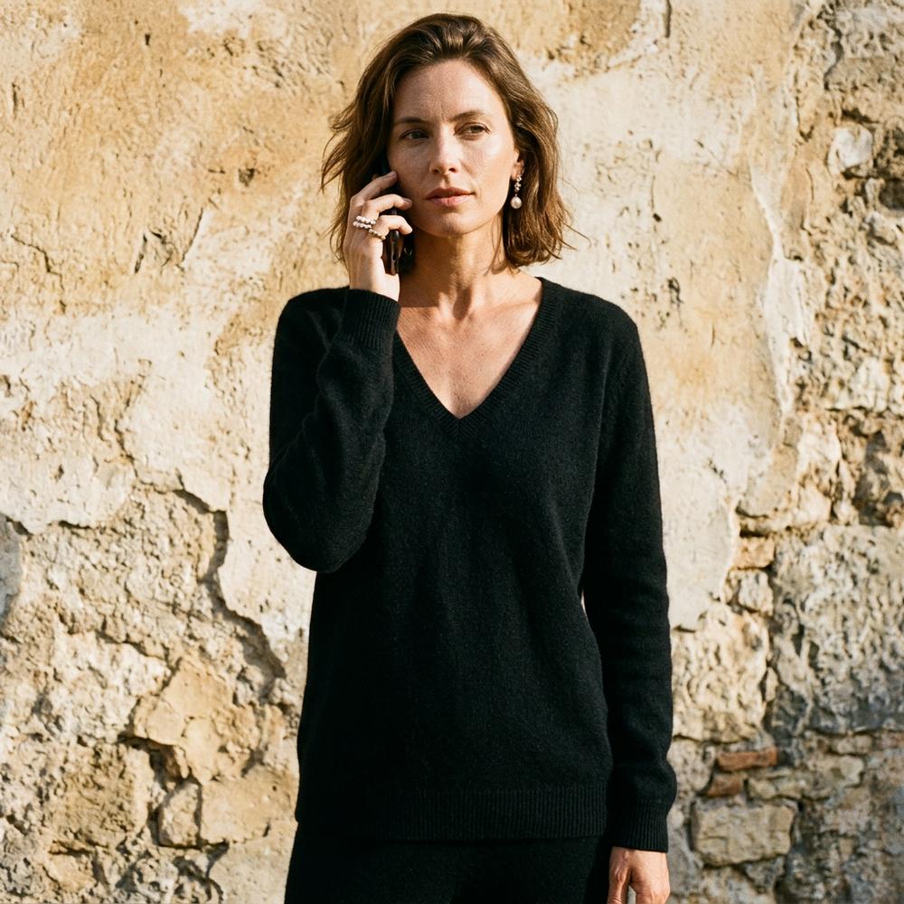 Malin | V-Ausschnitt Feinstrick Pullover
