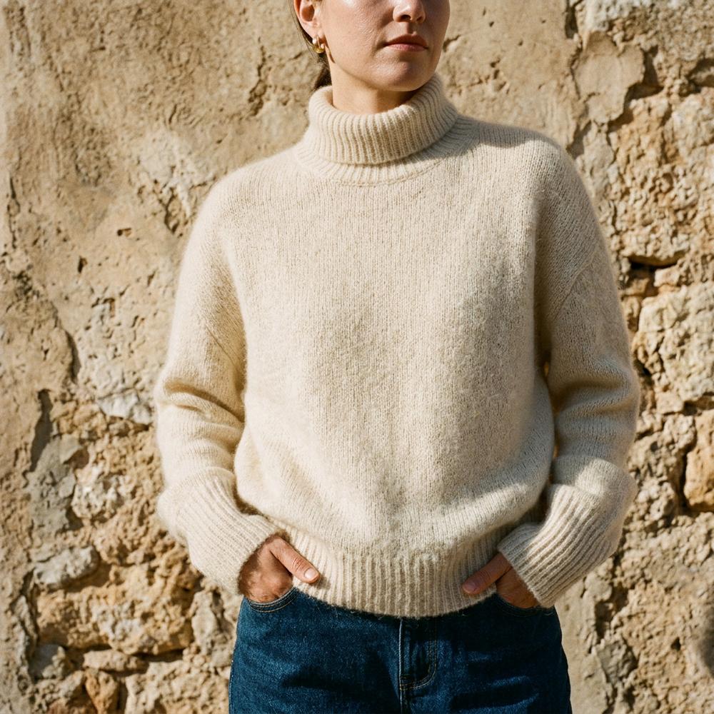 Lolen | Lockerer Feingestrickter Rollkragenpullover