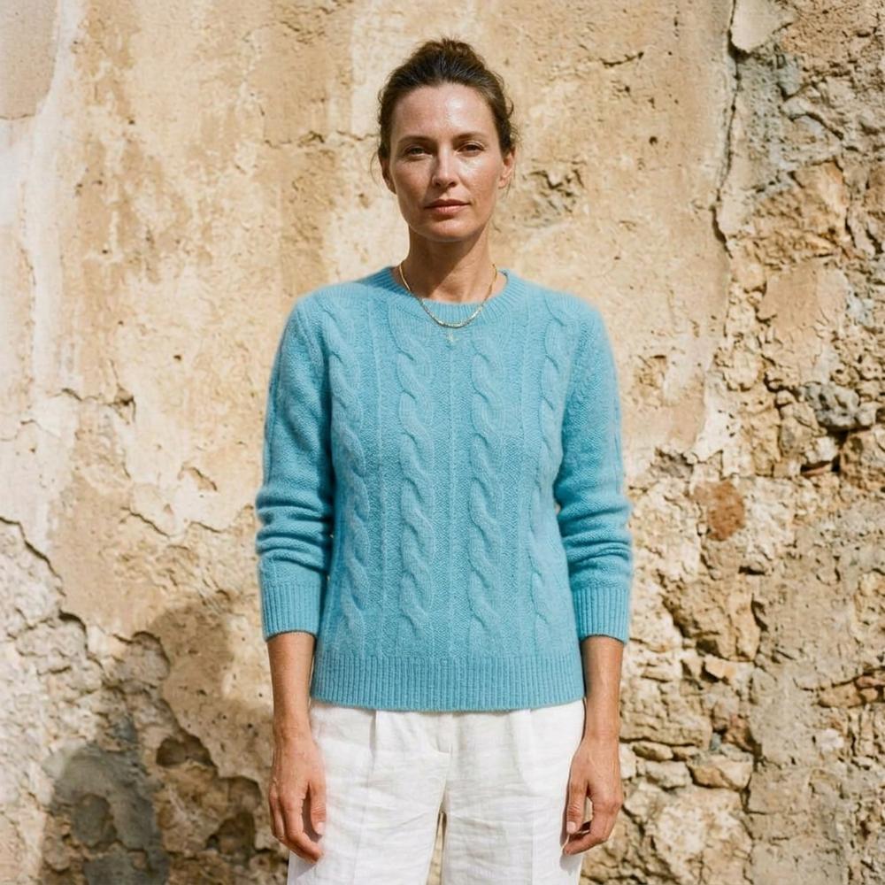 Calen | Zopfgestrickter Langärmliger Pullover