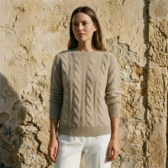 Calen | Zopfgestrickter Langärmliger Pullover