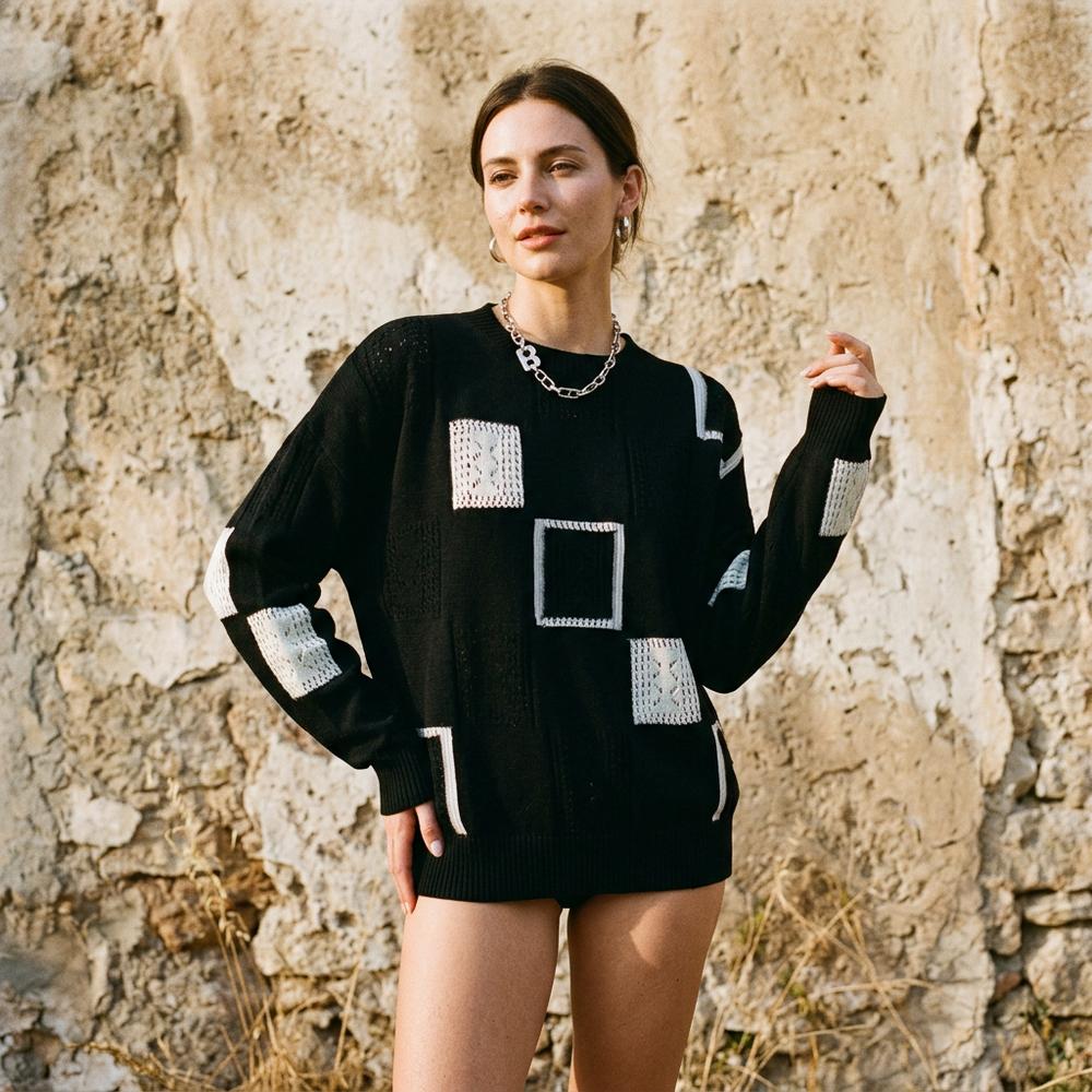 Raral | Applizierter Strukturierter Pullover
