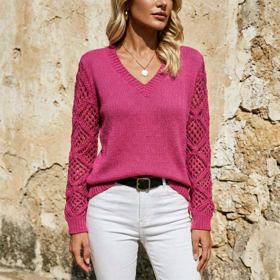 Zasan | Lochgestrickt Gerippter Pullover