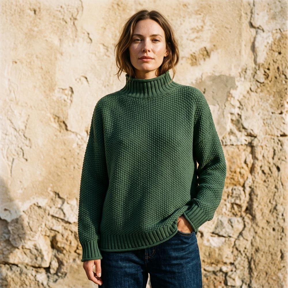 Visin | Strukturierter Lockerer Rollkragenpullover
