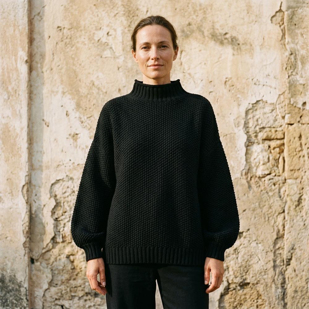 Visin | Strukturierter Lockerer Rollkragenpullover