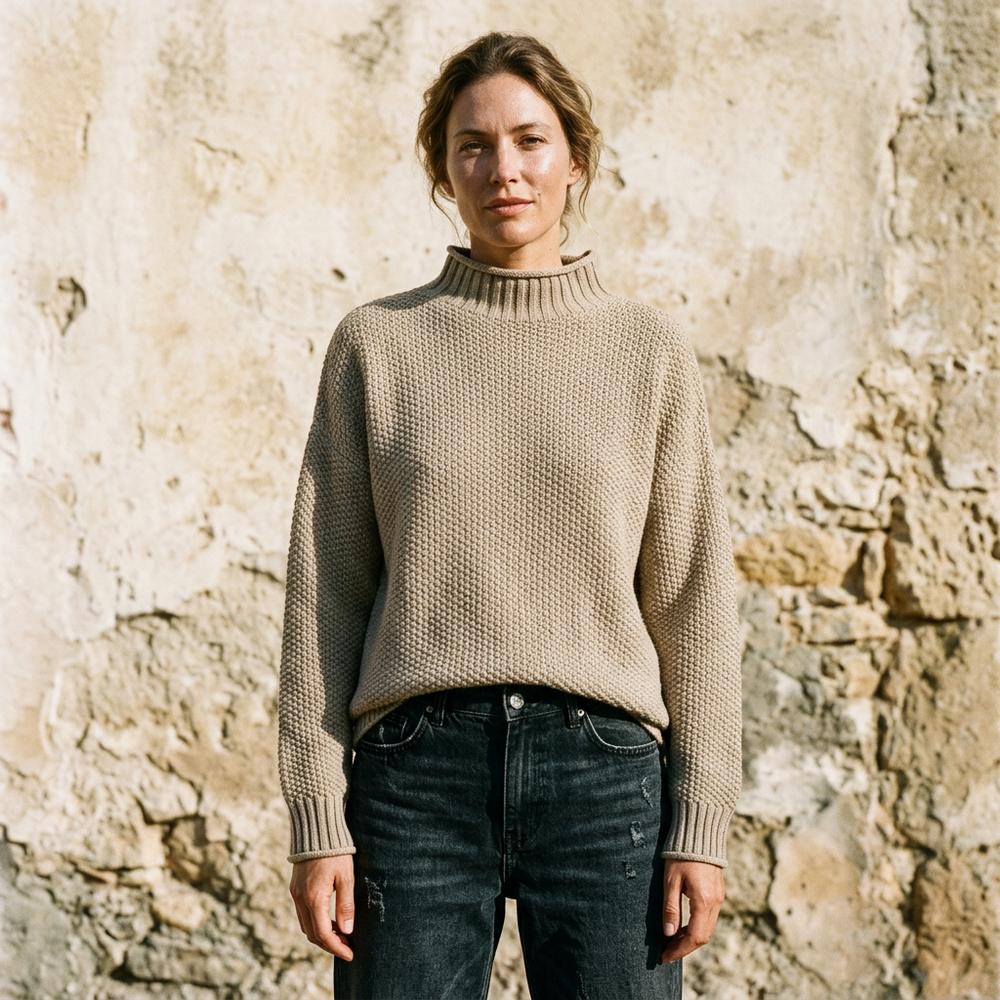 Visin | Strukturierter Lockerer Rollkragenpullover