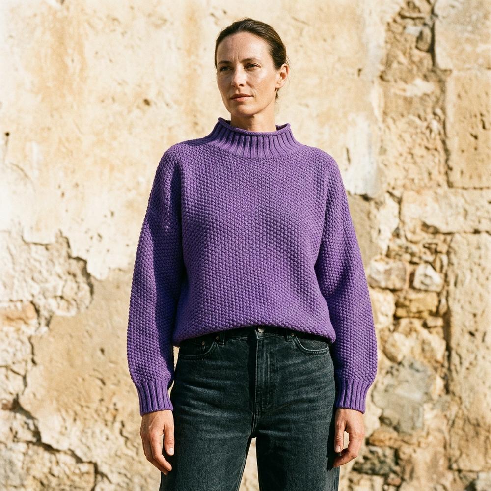 Visin | Strukturierter Lockerer Rollkragenpullover