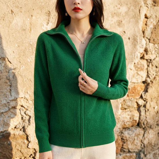 Alnor | Hochgeschlossene Gerippte Strickjacke