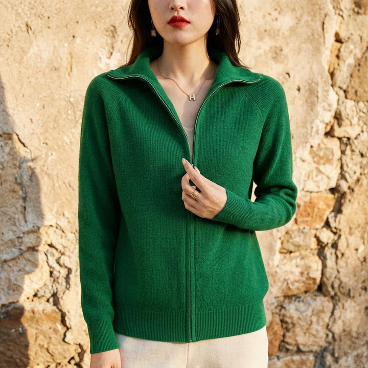 Alnor | Hochgeschlossene Gerippte Strickjacke