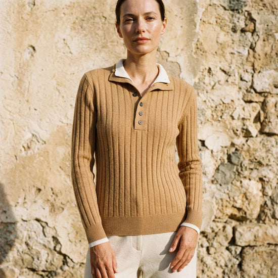 Lomon | Gerippter Geknöpfter Pullover