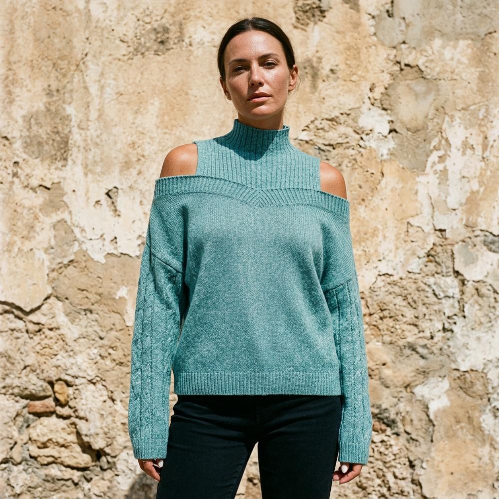 Lalin | Strukturierter Melierter Pullover