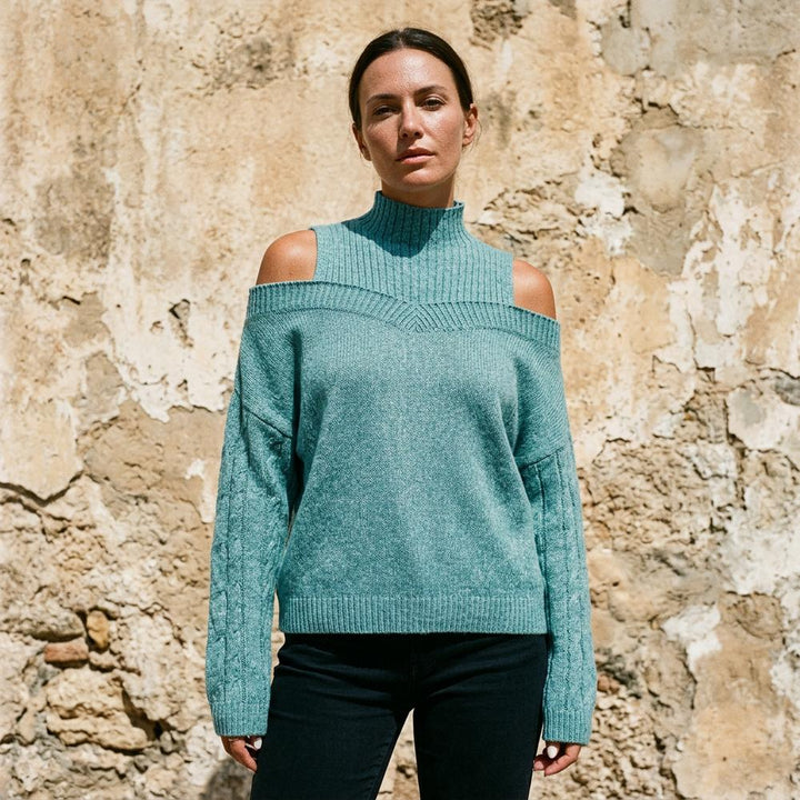 Lalin | Strukturierter Melierter Pullover