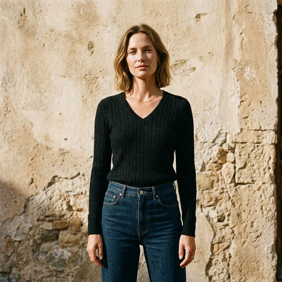 Savan | Taillierter Zopfgestrickter Pullover