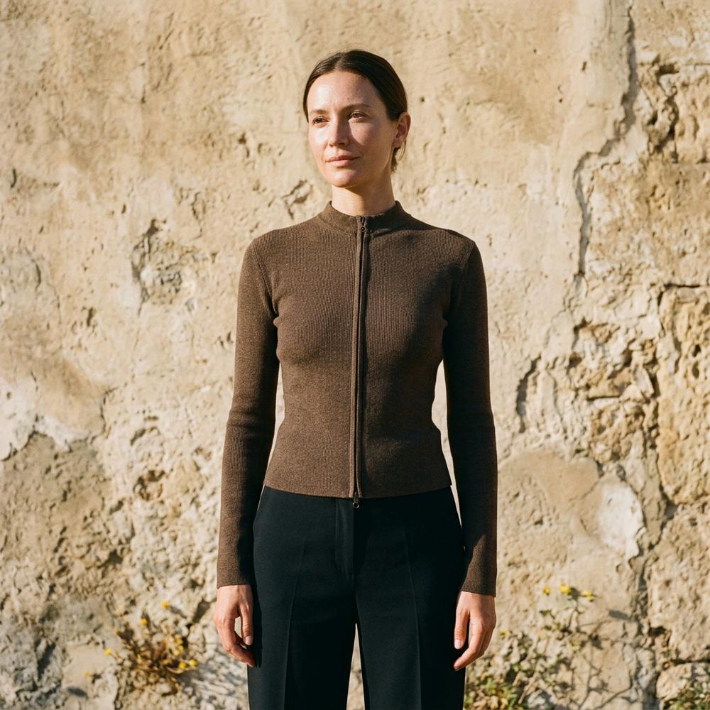 Kaver | Taillierte Gerippte Strickjacke