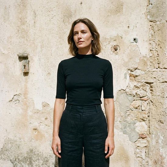 Datal | Kurzärmliges Geripptes Shirt