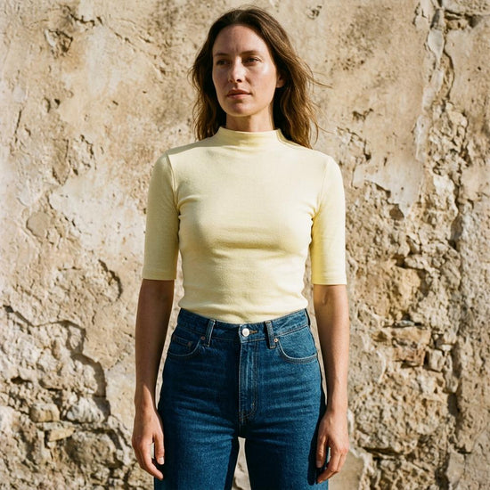 Datal | Kurzärmliges Geripptes Shirt