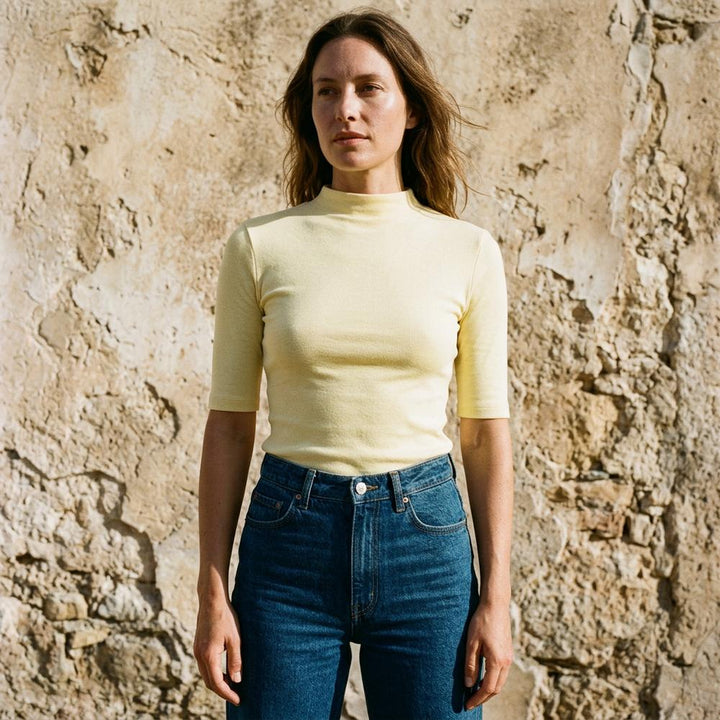 Datal | Kurzärmliges Geripptes Shirt