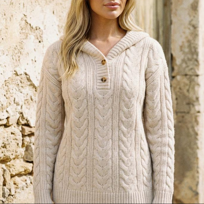Tidar | Gezopfter Gekapuzter Pullover