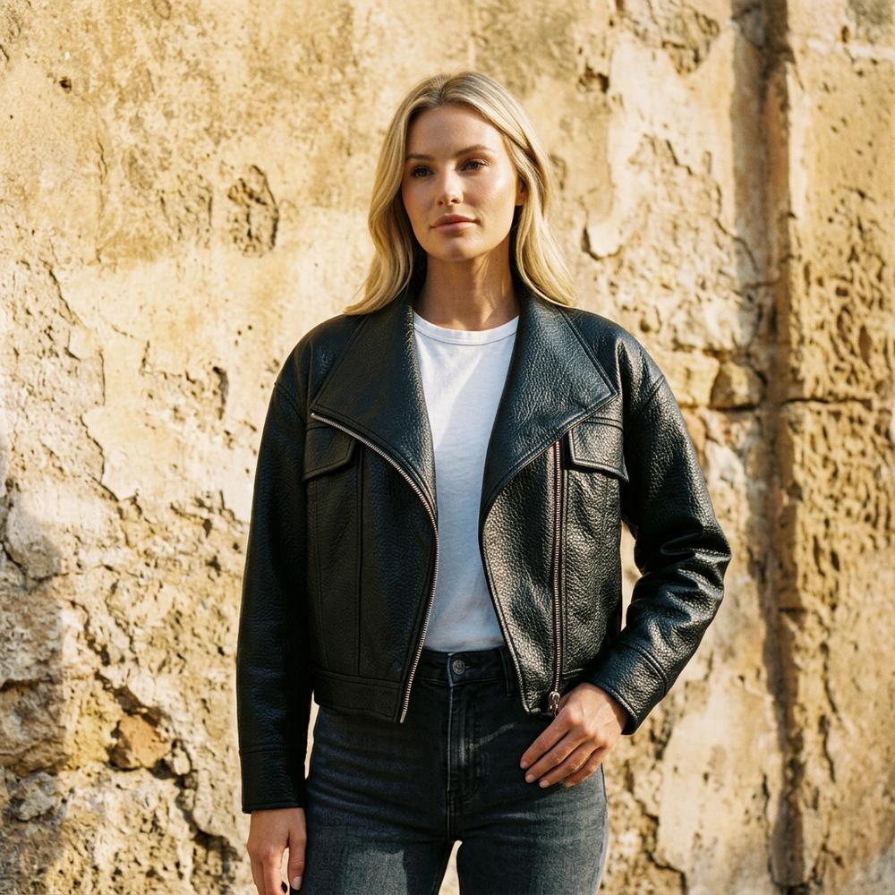Vesan | Genarbte Asymmetrische Jacke