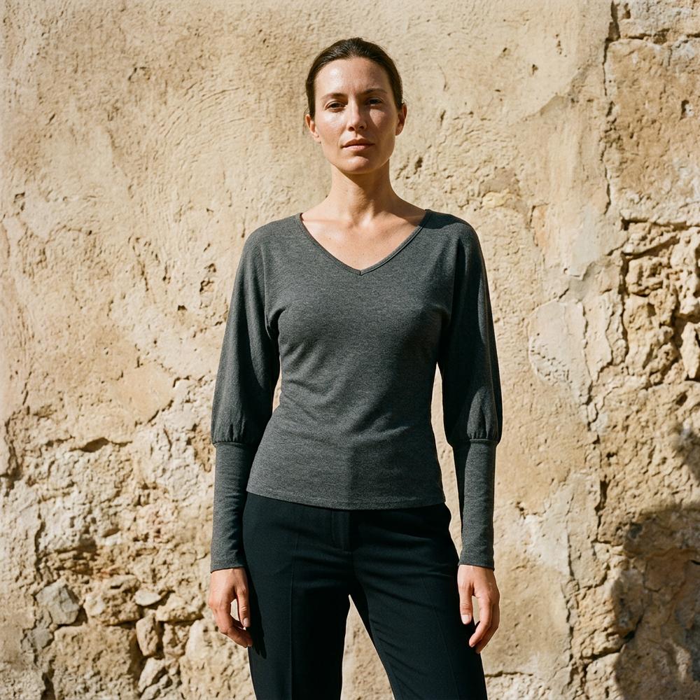 Netor | Tailliertes Feingestricktes Shirt