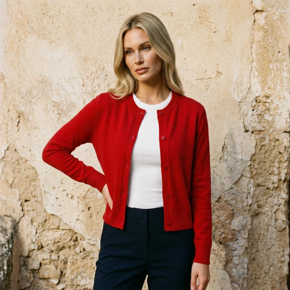 Zerel | Feingestrickter Geknöpfter Cardigan