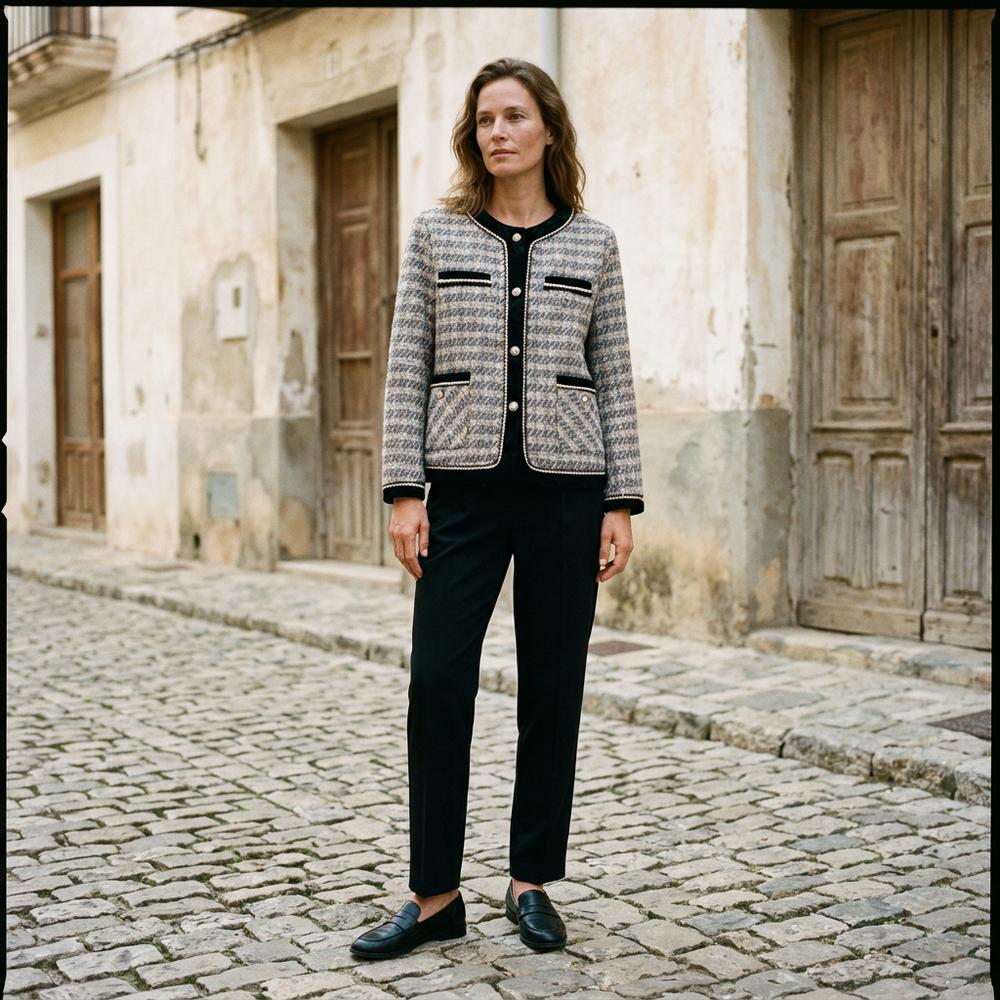Nilan | Strukturiert Kragenlos Jacke