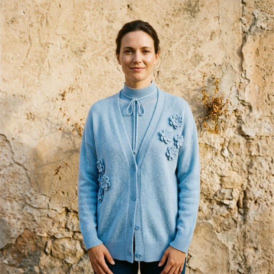Talen | Applizierte Offene Strickjacke