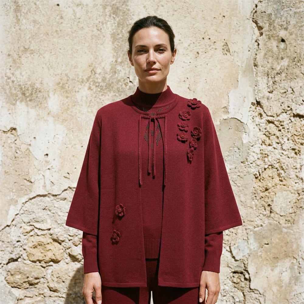 Talen | Applizierte Offene Strickjacke