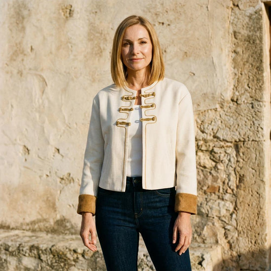 Rorev | Paspelierte Kurzgeschnittene Jacke