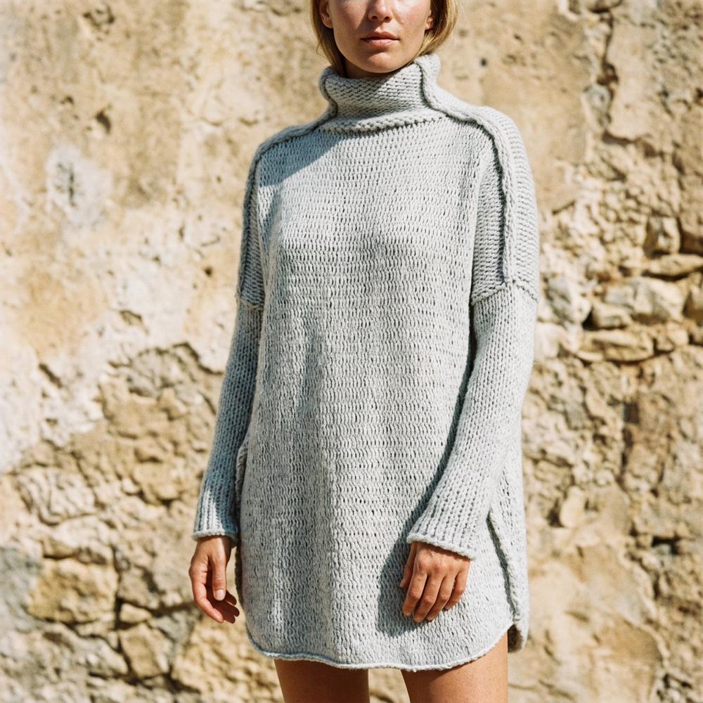 Noren | Langgeschnittener Grobgestrickter Rollkragenpullover