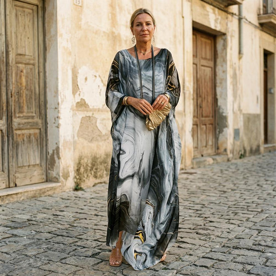 Tasol | Weites Marmoriertes Kleid