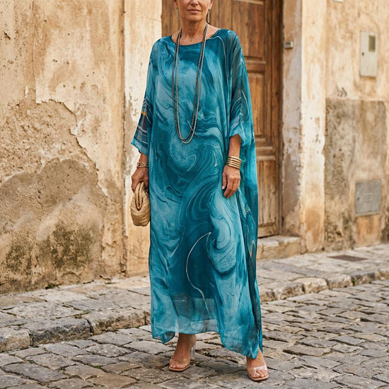 Tasol | Weites Marmoriertes Kleid