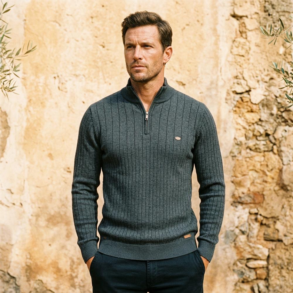 Kavin | Gerippter Stehkragen Pullover