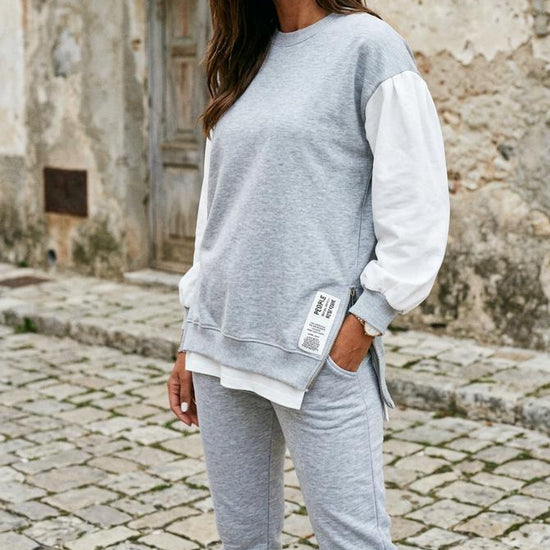 Daser | Langärmliges Seitlich Geschlitztes Sweatshirt
