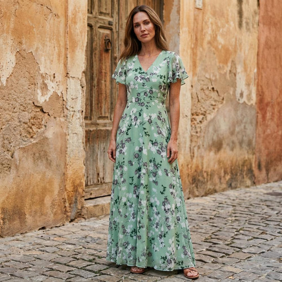Raren | Geblümtes Kurzärmliges Kleid