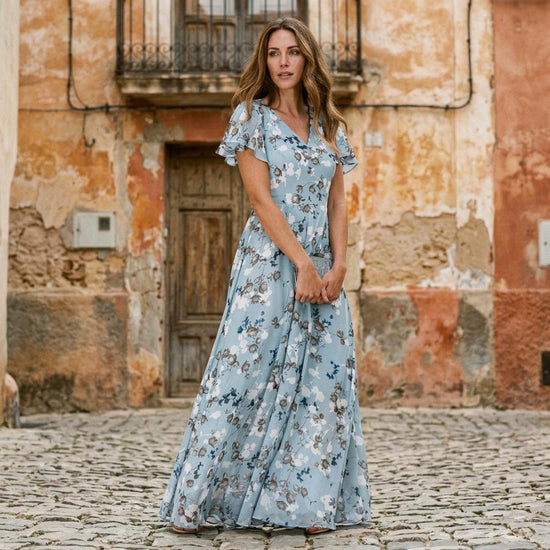 Raren | Geblümtes Kurzärmliges Kleid