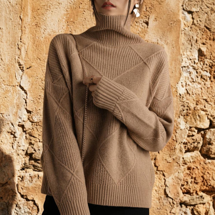 Zavan | Strukturierter Gestrickter Rollkragenpullover