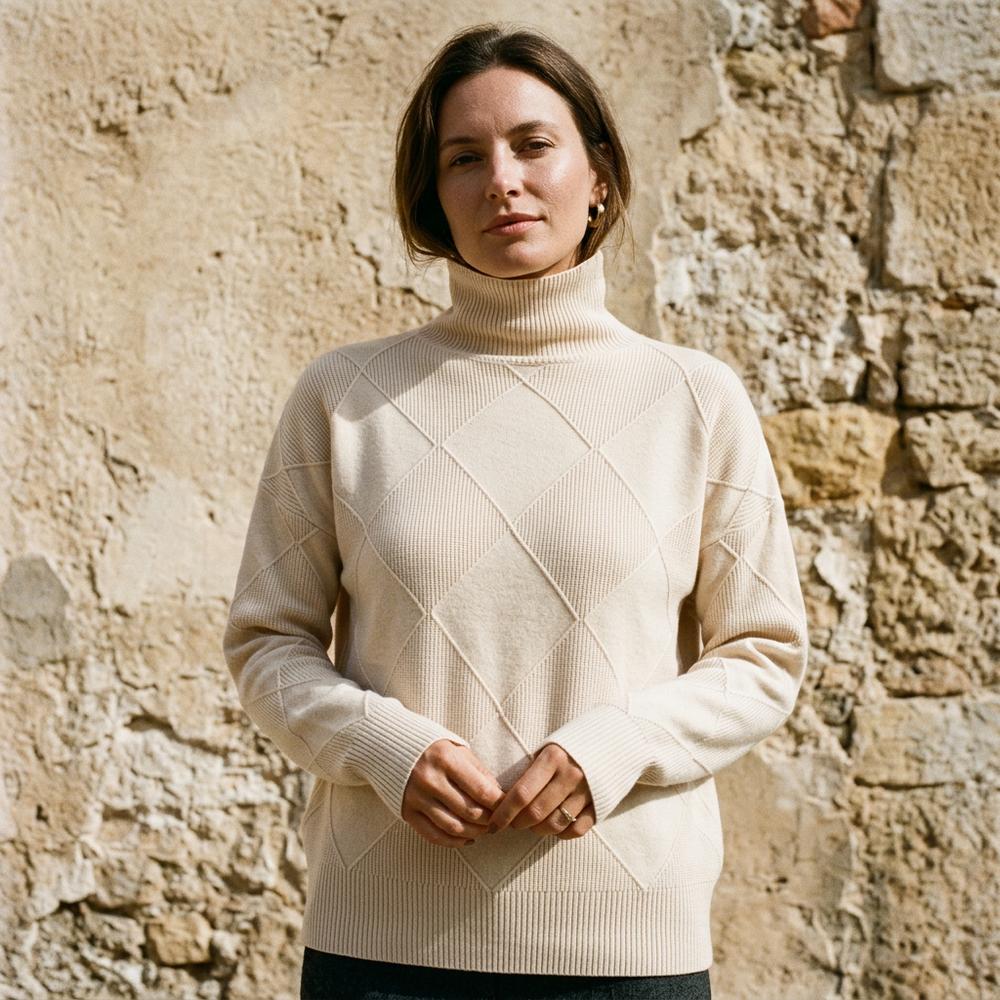 Zavan | Strukturierter Gestrickter Rollkragenpullover