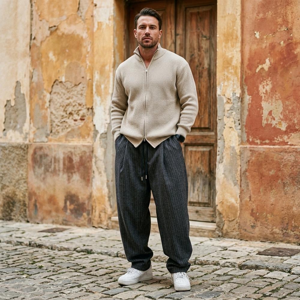 Macys Wear - Yomel | Gestreifte Weit Geschnittene Hose Unisex