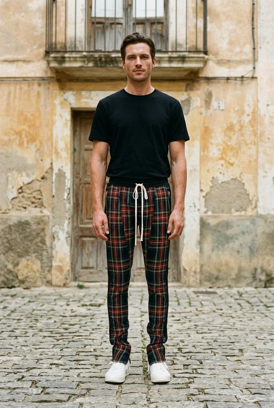 Macys Wear - Calev | Karierte Schmal Geschnittene Hose Herren