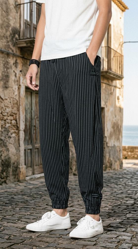 Macys Wear - Ridar | Gestreifte Karottenförmige Hose Herren