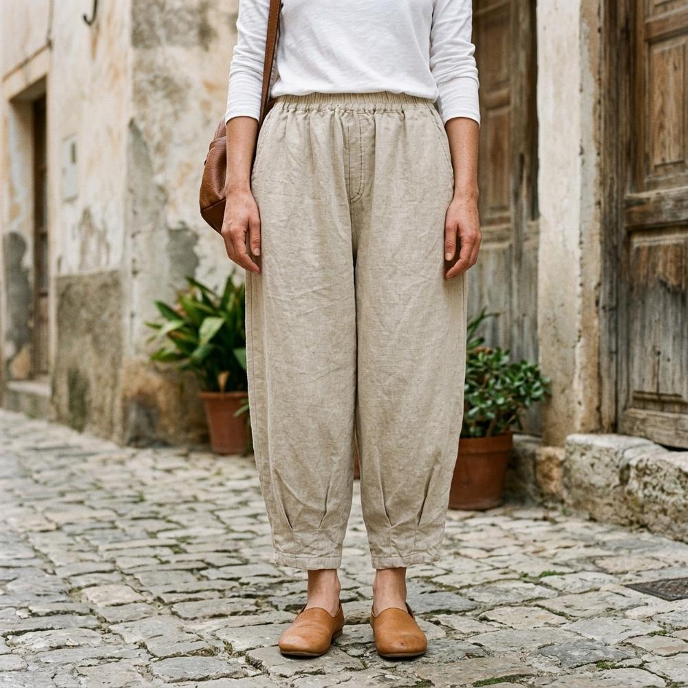 Macys Wear - Arvin | Weit Geschnittene Leinene Hose Damen