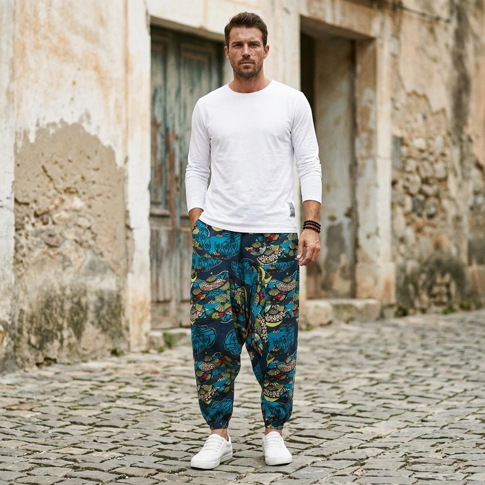 Macys Wear - Karev | Gemusterte Weite Hose Herren
