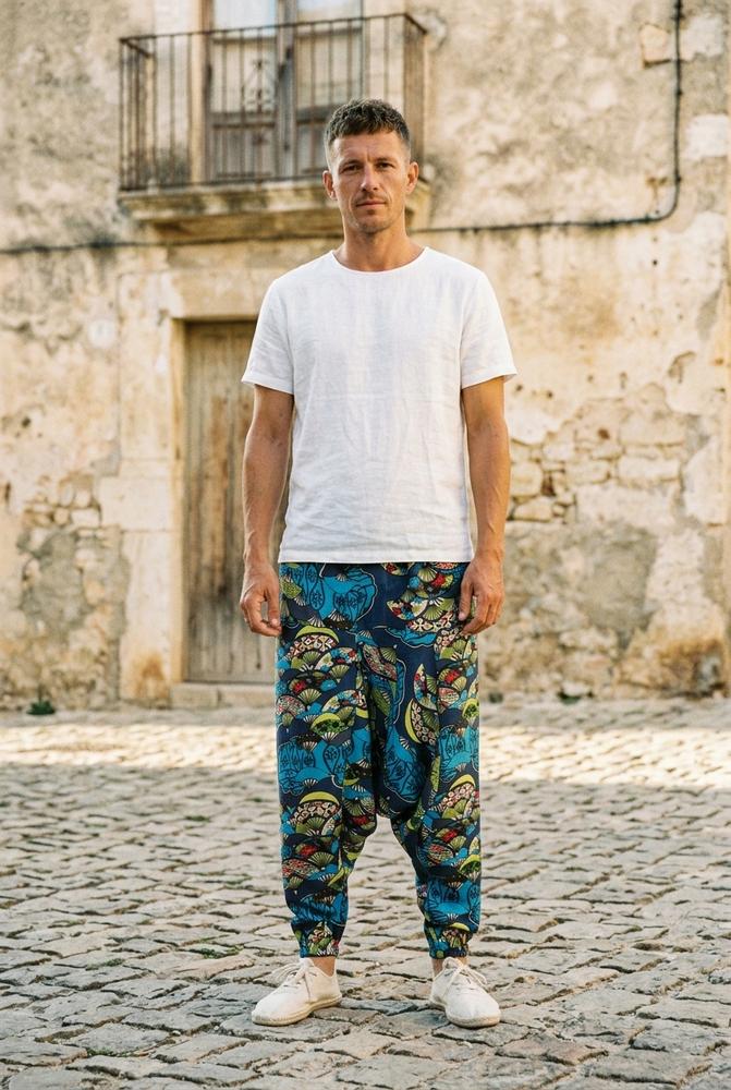 Macys Wear - Sekar | Gemusterte Tiefgeschnittene Hose Unisex