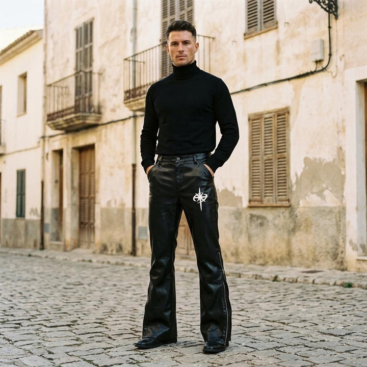 Macys Wear - Daral | Ausgestellte Kunstleder Hose Herren