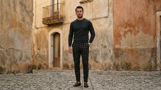 Macys Wear - Conav | Karierte Schmale Hose Herren