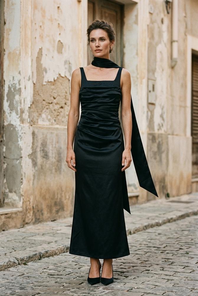 Macys Wear - Daken | Glänzend Gerüscht Kleid Damen